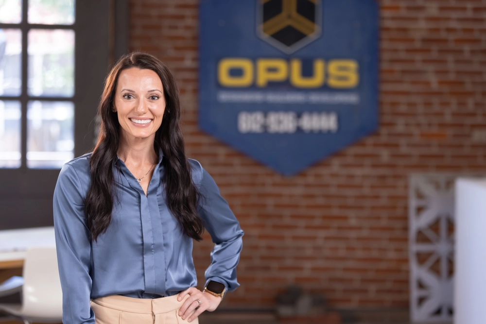 smiling person in business attire